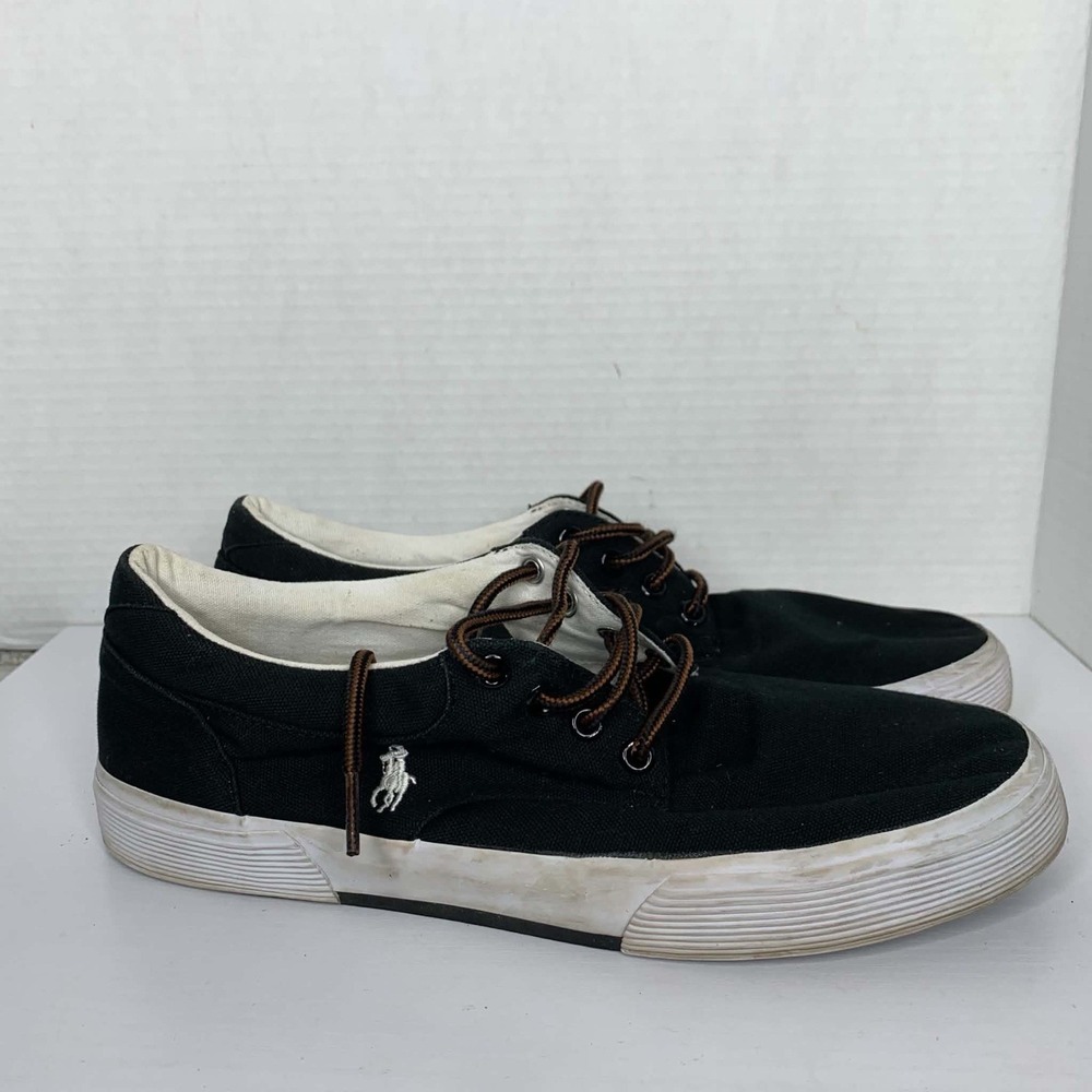 Polo Ralph Lauren Felton Black Canvas Sneakers Size 9D